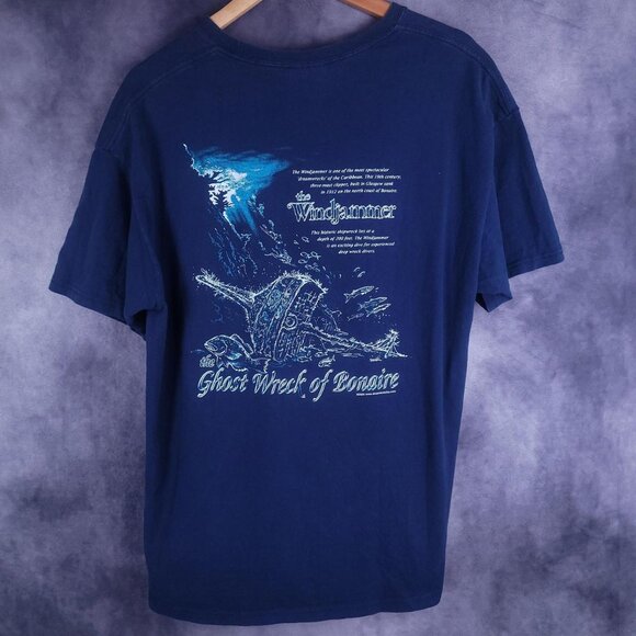 Vintage 00s Y2K Windjammer ghost haunted nautical sailing shirt - Picture 1 of 5